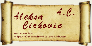 Aleksa Ćirković vizit kartica